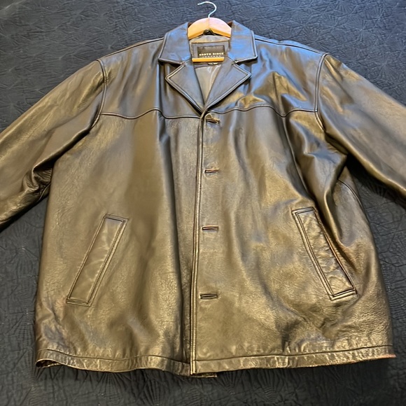 NORTH RIDGE men’s 2XL black leather coat - Picture 2 of 5